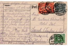 61980 - Deutsches Reich - 1923 - 1000M Ziffer MiF A Kte MUELHEIM -> Italien - Lettres & Documents