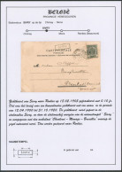 Collection - Fine Barbe N°56 Sur CP Obl Ambulant "Charleroy-Manage-Bruxelles" + Griffe à L'origine SIVRY > Renlies - Langstempel