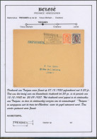 Collection - L. Imprimée + Petit Sceau De L'état Expédiée De Charleroi (1950) + Griffe à L'origine TREIGNES > Jumet - Linear Postmarks
