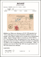 Collection - Fine Barbe N°53 Sur CP Expédiée De Dinant + Griffe à L'origine FALAEN > Anvers, Taxé à L'arrivée ! - Langstempel