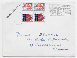 FRANCE BLASON 5C AUCHE ROULETTE PAIRE + 20C SAINT LO PAIRE ROULETTE LETTRE MEC BORDEAUX GARE 18.12.1971 - 1941-66 Armoiries Et Blasons