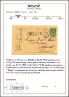 Collection - EP Au Type 5ctm Vert Pellens Expédié De Antwerpen / Anvers (1913) + Griffe à L'origine HAMONT > Chatelet - Linear Postmarks