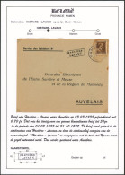 Collection - Col Ouvert 75C Sur L. Expédiée De Namur (1951) + Griffe à L'origine HASTIERE-LAVAUX > Auvelais - Langstempel