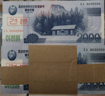 Korea Specimen 2008 2000won 100pcs 1 Bundle UNC 0000000 - Corée Du Nord