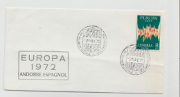 ANDORRE ESPAGNOL N°64A FDC EUROPA DE 1972-TBE - Covers & Documents