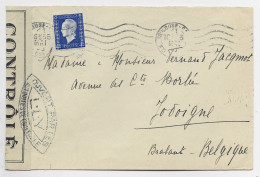 FRANCE DULAC 4FR SEUL LETTRE COVER MEC TOULOUSE GARE 11 MAI 1945 POUR BELGIQUE CENSURE OUVERT L.L.Y. AU TARIF - 1944-45 Marianne Of Dulac