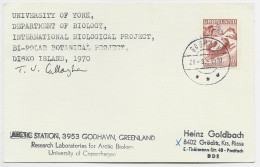 GRONLAND POST CARD DSIKO ISLAND 1970 USA BIOLOGY PROJECT SIGNATURES - Lettres & Documents