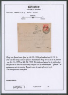 Collection - Grosse Barbe N°74 Sur L. Expédiée De Bruxelles (1906) + Griffe à L'origine GENVAL > Gent - Linear Postmarks