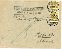 62005 - Deutsches Reich - 1923 - 2@500MioM A Bf FRANKFURT -> Berlin - Storia Postale