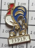 511A Pin's Pins / Beau Et Rare / SPORTS / PETANQUE COQ TRICOLORE FFPJP - Petanca