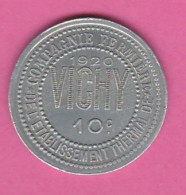 Allier - Vichy - Etablissement Thermal - Compagnie Fermière - 10 Centimes 1920 - Monetary / Of Necessity