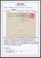 Collection - N°910 Sur L. à En-tête Expédiée De Charleroi (1953) + Griffe à L'origine GODARVILLE > Courcelles-Motte - Griffes Linéaires