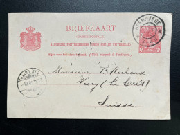 CARTE POSTALE NEDERLAND PAYS BAS 1900 HEEMSTEDE POUR VEVEY SUISSE - Cartas & Documentos