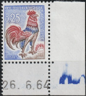 FRANCE 1331 ** MNH Coq De Decaris Hahn Coin Daté 26. 6.64 Juin 1964 - 1960-1969