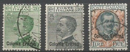 Eritrea Italy Colony - 1925 Ordinarie Michetti C.20 C.30 & Floreale Lire Due - Cpl 3v Set - VFU - Collections