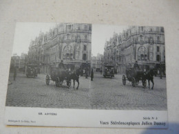 CARTE STEREOSCOPIQUE - Julien DAMOY : Anvers - Scène Animée (attelage) - Stereoscope Cards