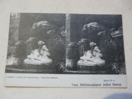 CARTE STEREOSCOPIQUE - Julien DAMOY : Paris - Jardin Du Luxembourg - Fontaine Médicis - Stereoscope Cards