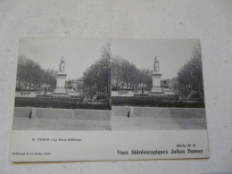 CARTE STEREOSCOPIQUE - Julien DAMOY : Turin - La Place Solferino - Stereoscope Cards