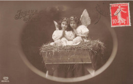 FÊTES - VŒUX - Joyeux Noël - Filles Déguisées En Ange - Carte Postale Ancienne - Other & Unclassified