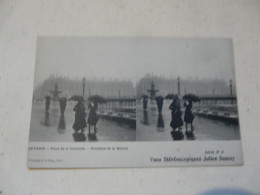 CARTE STEREOSCOPIQUE - Julien DAMOY : Paris - Place De La Concorde - Ministère De La Marine - Stereoscope Cards