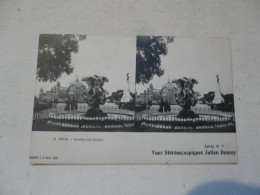 CARTE STEREOSCOPIQUE - Julien DAMOY : Nice - Jardin Du Casino - Stereoscope Cards