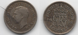 + GRANDE BRETAGNE  + 6 PENCE 1938 + - H. 6 Pence