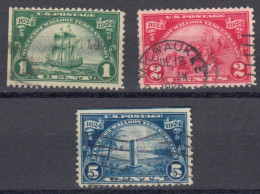 Etats Unis 1924 Yvert 253 / 255 Obliteres. Tricentenaire De L'immigration Des Wallons - Used Stamps