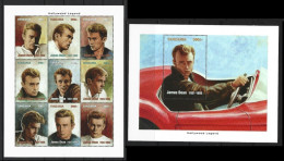 ● TANZANIA 1996 ֍ JAMES DEAN  ֍ Hollywood Legend ● Attore ● 2 BF ** ️️️● Lotto N. 2361b ● - Tanzanie (1964-...)