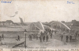 FRANCE - Chalon Sur Saône - Nouveau Pont En Ciment Armé - Sortie Des Ouvriers Du Petit Creusot - Carte Postale Ancienne - Chalon Sur Saone