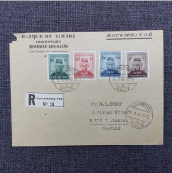 Luxemburg 1946 Satz 413/16 Johan Der Blinde FDC Auf R-Umschlag - Cartas & Documentos