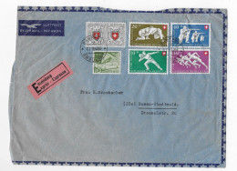 PP Satzbrief 1951 Express Nach Essen, Stempel Bahnpost - Cartas & Documentos