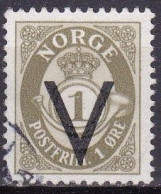 NO036 – NORVEGE - NORWAY – 1941 – VICTORY OVERPRINT ISSUE With WM – SC # 207 USED 8,25 € - Gebraucht