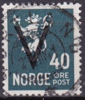 NO036H – NORVEGE - NORWAY – 1941 – VICTORY OVERPRINT With WM – YT # 235P(A) USED 15 € - Gebraucht