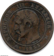 *france 10 Centiemes 1855 B  B(rouen)   Km 771.2  Fr+ - 10 Centimes