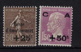 France Yv 250 - 251 1928 Neuf Avec ( Ou Trace De) Charniere / MH/* - 1927-31 Caisse D'Amortissement