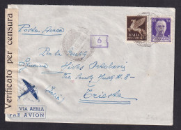 ITALY - Posta Militare 550, Rhodes Island, Aegean Sea, Cover Sent By Airplane To Trieste, Arrival 03.05.1942., / 2 Scans - Otros & Sin Clasificación