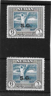 SUDAN 1951 - 1962 OFFICIALS 6p BLUE AND BLACK AND 6p DEEP BLUE AND BLACK SG O79,O79a UNMOUNTED MINT Cat £18.70 - Soudan (...-1951)