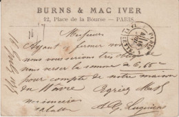 1875 - REPIQUAGE ! CP PRECURSEUR CERES LOCALE ET REPIQUEE BURNS & MAC IVER à PARIS => - Cartes Précurseurs