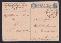 ITALY - Posta Militare 49, Albania, Sent 02.02.1943. To Sicily. / 2 Scans - Otros & Sin Clasificación