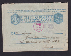 ITALY - Posta Militare 35, Sicily, Sent To Trieste 25.5.1943., Censorship  / 2 Scans - Other & Unclassified