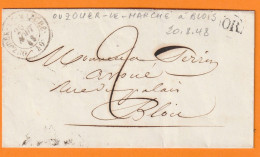 1848 - Enveloppe De OUZOUER Le Marché, Auj. Beauce La Romaine, Loir Et Cher Vers BLOIS - Origine Rurale OR - 1801-1848: Précurseurs XIX