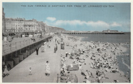 HASTINGS -SUN TERRACE AND  HASTINGS PIER FROM ST  LEONARDS ON SEA - Hastings