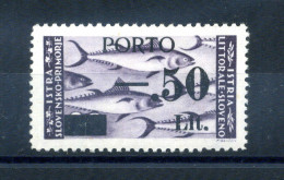 1946 Istria E Litorale Sloveno N.6/II Tassello II Segnatasse MNH ** - Yugoslavian Occ.: Slovenian Shore