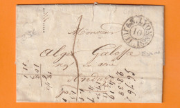 1828 - Cachet à Date D'essai LYON Sur Lettre Pliée De 2 Pages Vers ANDUZE, Gard - à M. Atger Galoffre, Négociant En Soie - 1801-1848: Voorlopers XIX