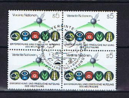 UN Vienna / Wien1982:  Michel 26 Used Block Of Four, Gestempelt - Used Stamps