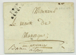 P.99 P. GENEVE 1811 Pour Manosque - 1792-1815: Veroverde Departementen