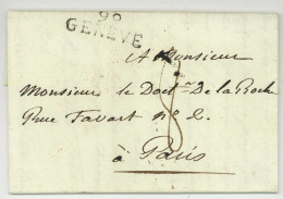 99 GENEVE Pour Paris 1811 - 1792-1815: Conquered Departments