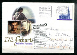 REPUBLIQUE FEDERALE ALLEMANDE - Ganzsache (Entier Postal) - Mi USo 80 (175 Geburtstag Anselm Feuerbach) - Covers - Used