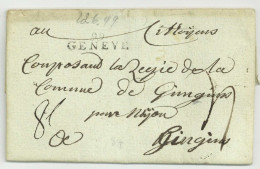 99 GENEVE Pour Gingins 1799 - 1792-1815: Dipartimenti Conquistati