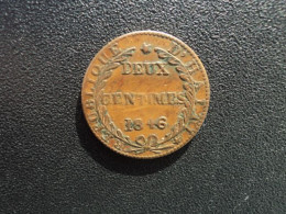 RÉPUBLIQUE D' HAÏTI * : 2 CENTIMES  1846 / AN 43 **    KM 27.1      TTB+ - Haïti